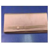 Beige Clutch Wallet with Mirror Interior