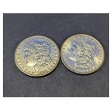 (2)1899 & 1904 Morgan Silver Dollar Coins Duo