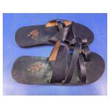 Hecho en Mexico Black Leather Huarache Sandals