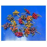 (14)Assorted Vintage Faux Berry Clusters Lot