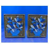 Floral Bookends Blue Vase Design