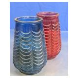 Ribbed Glass Vases