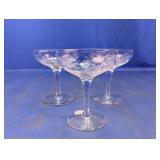 Cut Glass Stemmed Dessert Cups