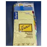 Assorted Binder Tab Dividers Lot