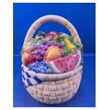 Colorful Ceramic Fruit Basket Cookie Jar