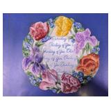 Floral "Thinking of You" Glass Decorative Plate