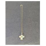 Vintage Sunburst Cross Pendant Necklace