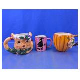 Three Novelty Ceramic Coffee Mugs