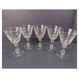 Etched Stemmed Glasses Set