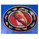 Clay Art Hand-Painted Chili Pepper Chip & Dip Set