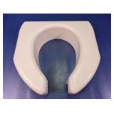 Elevated White Plastic Toilet Seat Riser