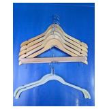 Wooden and Velvet-Flocked Clothing Hangers