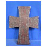 Rustic Hand-Painted Wooden Wall Cross