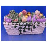 3pc Vegetable Glass Canister Set