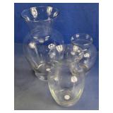Assorted Clear Glass Floral Vases