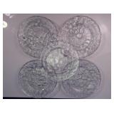 (9)Vintage Arcoroc France Glass Dinner Plates Set