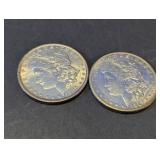 (2)1900 & 1921 Morgan Silver Dollar Coin Duo