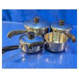 Revere Ware Saucepan Set w/ Lids