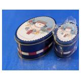 Snowman Tin Storage Canisters Set