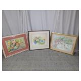 (3)Framed Floral Art Set by Beth Eidelberg & AP