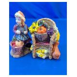(2)Thanksgiving Girl & Harvest Chair Decor Duo