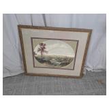 Vintage Landscape Art in Ornate Gold Frame