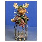 Moose Christmas Lantern Candle Holder
