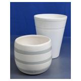 White Ceramic Planter Set