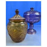 Vintage Decorative Covered Glass Dishes