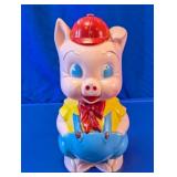 Vintage Style Porky Pig Plastic Piggy Bank