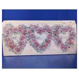 Floral Painted Wood Wall Plaque Sign