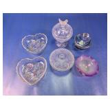 Assorted Decorative Glass Trinket Dishes