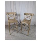 Wooden X-Back Bar/Counter Stools