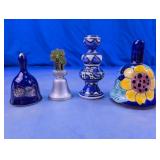 Assorted Decorative Bells and Candle Holder