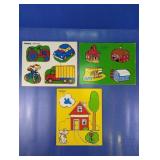 Vintage Playskool Wooden Inlay Puzzles Lot