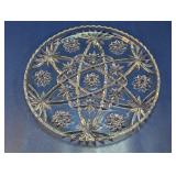 Vintage Star and Pinwheel Cut Glass Platter