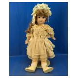 Porcelain Doll w Lace Dress Stand