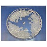 Home Beautiful Frosted Rose Embossed Glass Tray