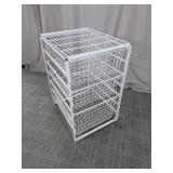 White Metal 3-Basket Storage Organizer
