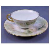 Floral Glass Teacup and Saucer Set
