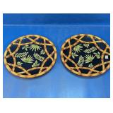Tropical Bamboo Rim Ceramic Plates