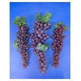 Set of 3 Large Artificial Purple Grapes