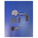 Assorted Metal Jewelry Charm & Brooch Lot