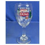 Christmas Themed Wine Glass Dear Santa Print