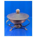 Brass Chafing Dish w/ Lid & Burner Stand
