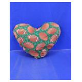 Football Print Heart-Shaped Pillow