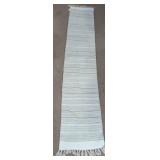 Woven Neutral Toned Runner Rug with Fringe