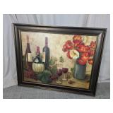 Framed Pamela Gladding Floral Wine Print