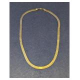 Vintage Gold-Tone Sterling Silver Herringbone