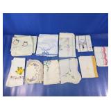 Assorted Vintage Embroidered Linens Lot